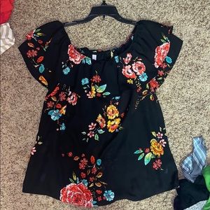 black floral top